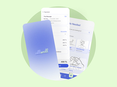 allwell - massage booking app booking design interaction mobile product design ui ux wellbeing