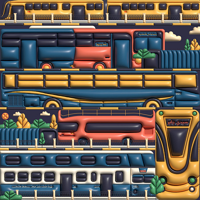 ALEXANDRIA 2023 3d adobe bus cars illustration illustrator