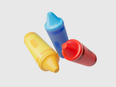 3D Crayon 3d basic icon illustration