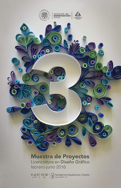 Paper quilling poster graphic design paper craft photography photoshop