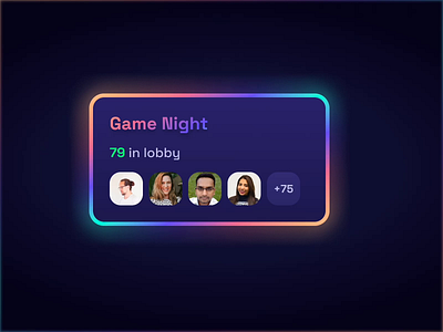 Game Night - Room Animation animation card game glow gradient lobby night players room ui vibrant