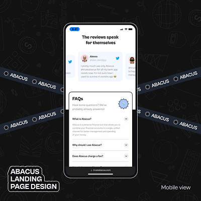 Abacus landing page design (Mobile) 3d animation app branding fintech fintech landing page fintech landing page design graphic design landing page design logo motion graphics ui ui design uidesign web design web interface web ui website website design website interface