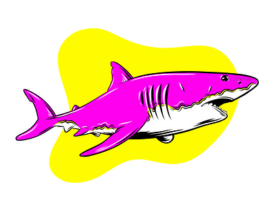 Shark adobe art artwork bright color design drawing fresco fuchsia graphic design illustration illustrator line ocean pop shark sharks sketch vector