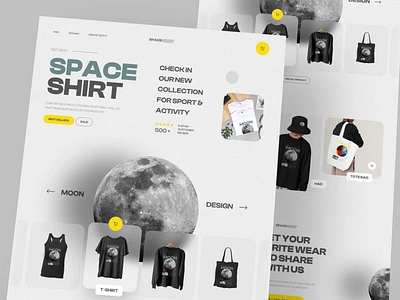 Space Shirt - Landing Page after effects animation branding design landing page maket place motion graphics planet space t shirt ui ui design uiux web design website