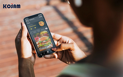 KOSAM Mobile App beautiful design ecommerce food delivery graphic design mockup ride hailing