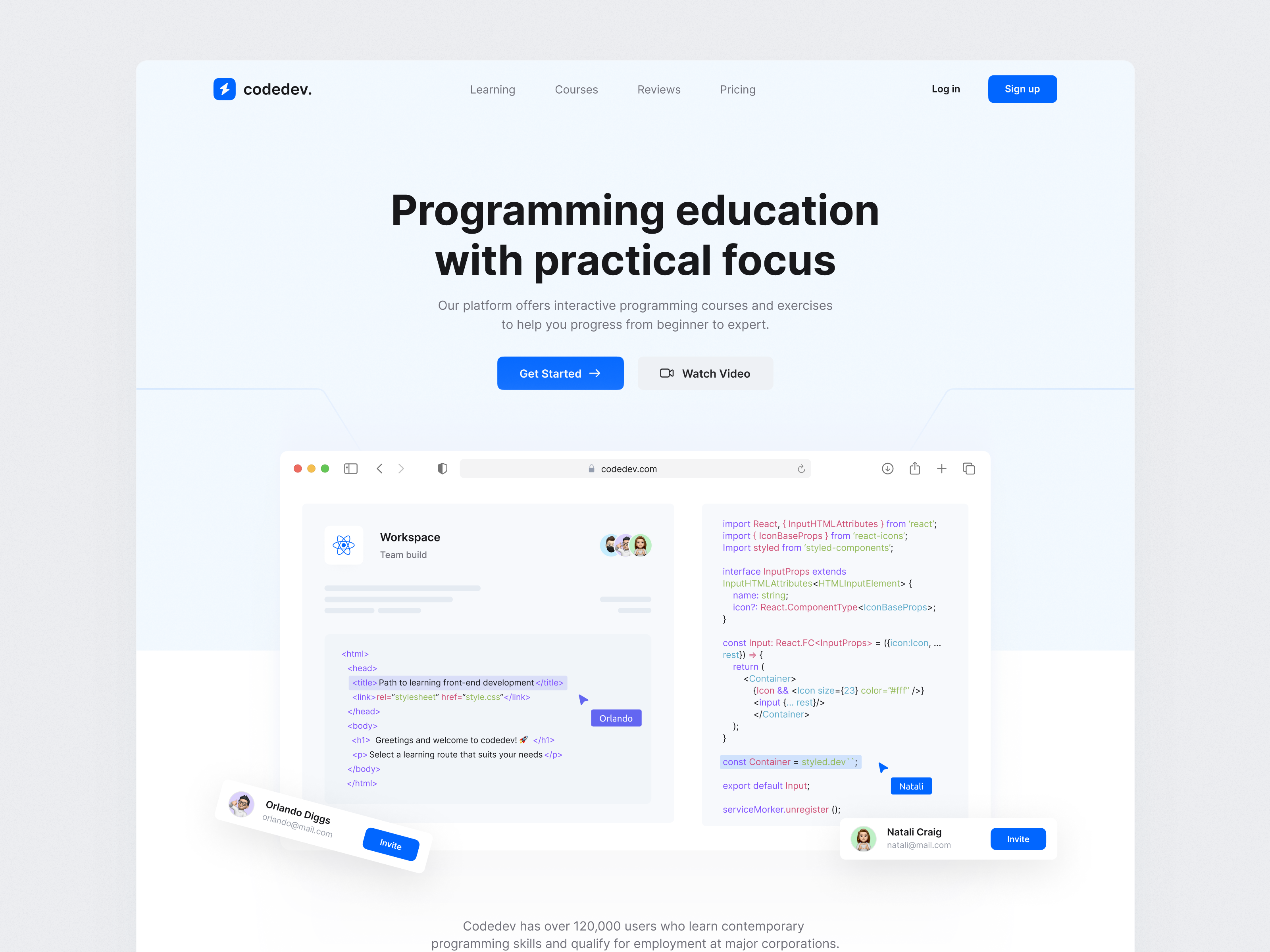 Landing Page course design home homepage landing page site ui ui design user interface ux web web design