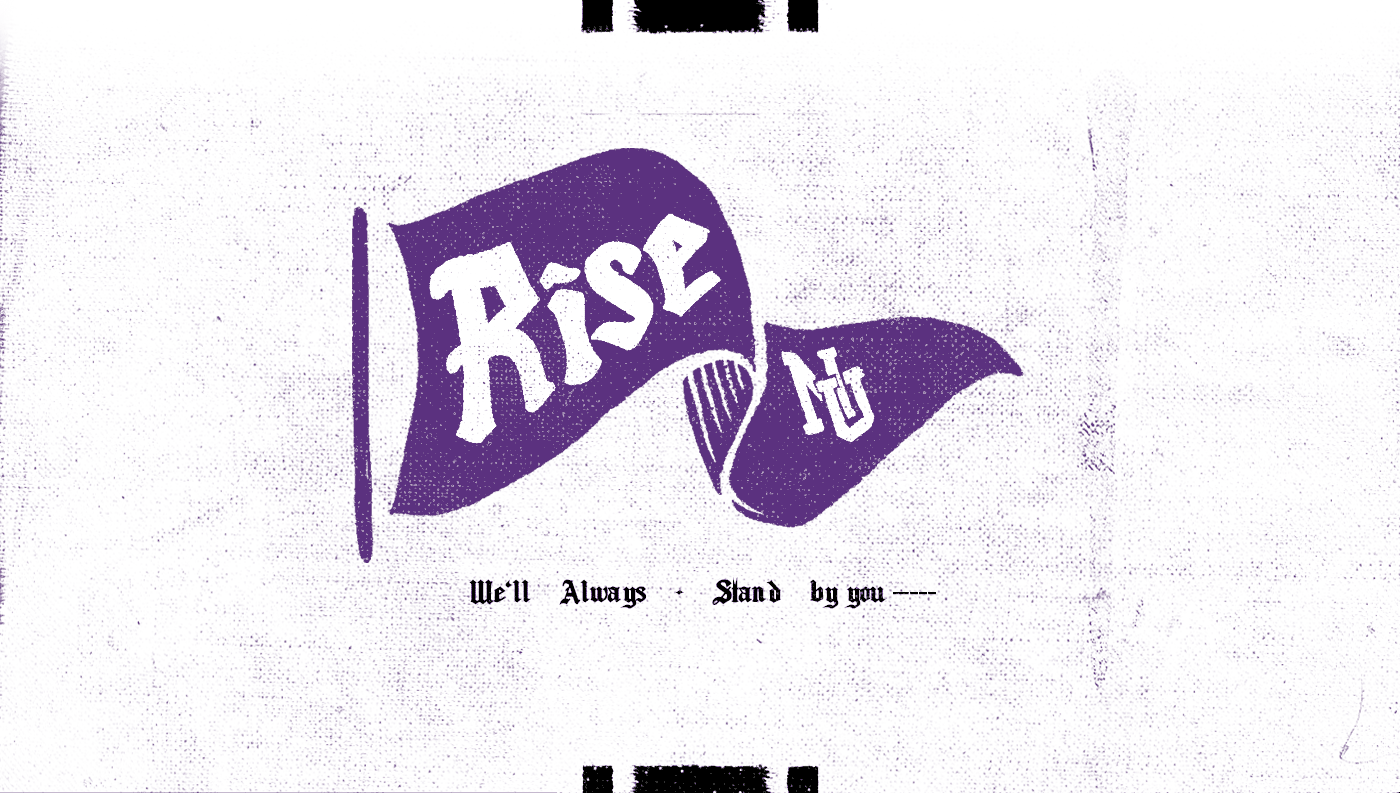 NU Rise Banner Animation animation chicago flag northwestern wildcats