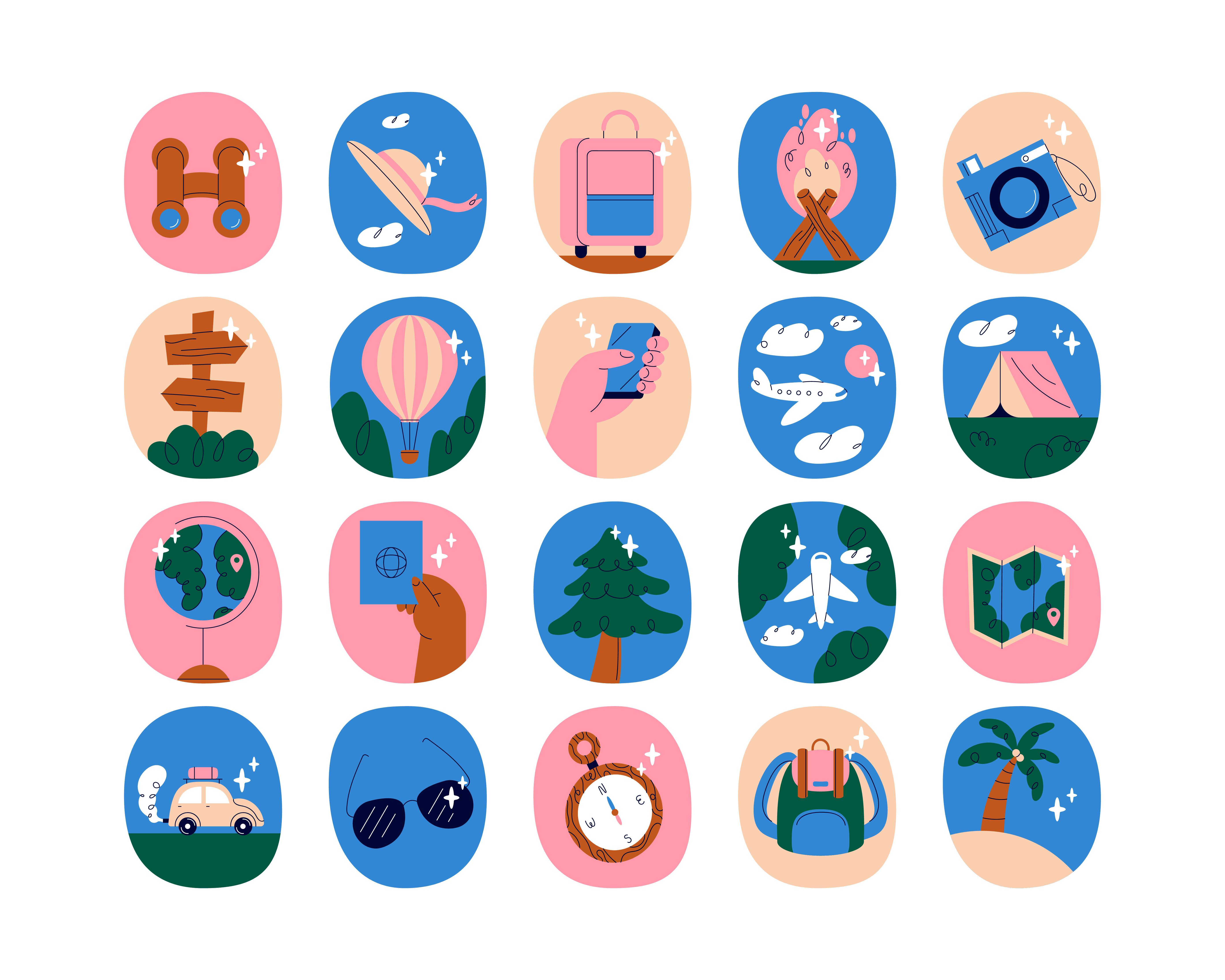 Travel elements graphic design illustration vector