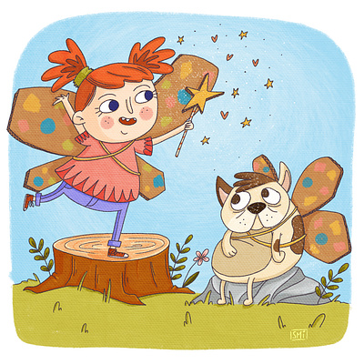 Cardboard fairy childrensillustration digital editorial fairy illustration kidlitart kidsillustration whimsical
