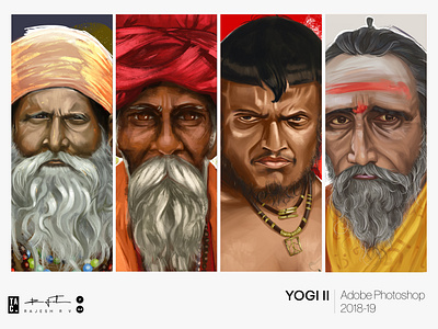 Yogi II digital art fineart flat illustration portrait rajeshrv rajeshrvartist ui