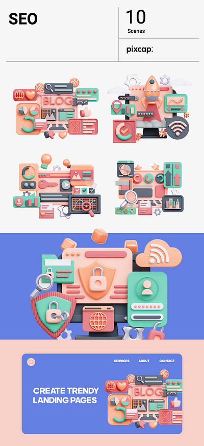 3D Icons for SEO and Digital Marketing Graphic Design 3d 3d art 3d icon blender branding design digital marketing graphic design icon illustration logo marketing motion graphics ui