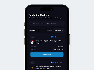 Prediction Market blockchain cryptocurrency design figma prediction market product design ui web3
