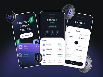 Crypto Wallet Mobile Apps bitcoin bitcoin wallet blockchain crypto crypto app crypto exchange crypto trading crypto wallet cryptocurrency exchange finance app financial app fintech app investment mobile ui money app money management trading ui wallet