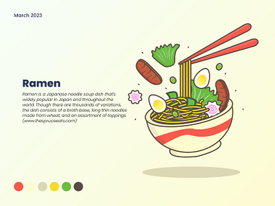 Fly Ramen Noodle Vector Illustration by Aldrin Rachman Pradana animation branding design food graphic design illustration logo uiux vector