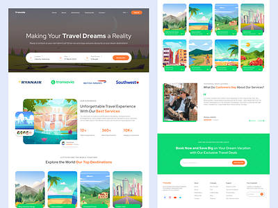 Travola - Travel Landingpage branding design figma travel trip ui ui design uiux design web design