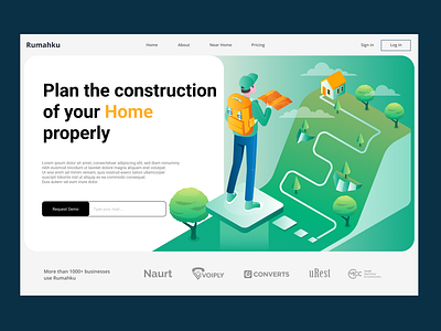 Home loans web header exploration design header illustration illustrator isometric illustration landing page ui user interface web design wordpress