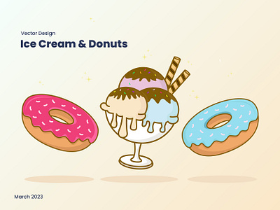 Vector Design of Donuts & Ice Cream branding design flat illustration food graphic design illustration vector