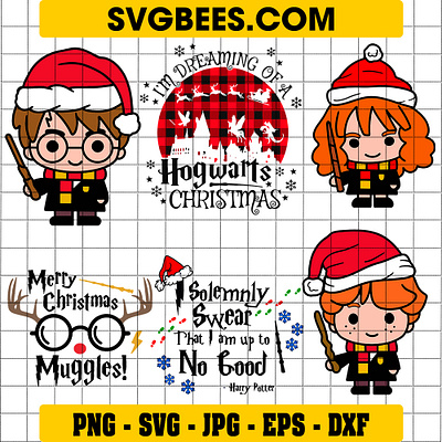 Harry Potter Christmas SVG harry potter christmas svg svgbees