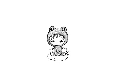 Day 056-365 Hanging Out With My Friends: Ink 365project cute frog frogs illustration ink kawaii