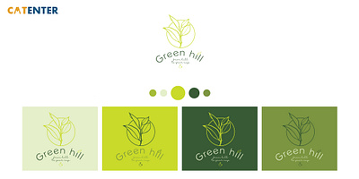Logo Premade - GREEN HIIL graphic design green logo premade vector