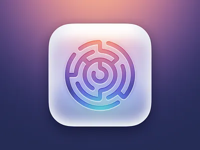 Internet Game - App icon white app blue game glow gradient icon maze orange purple vibrant warm white