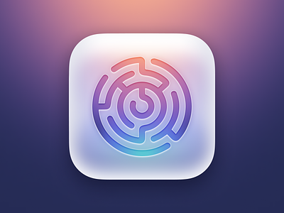 Internet Game - App icon white app blue game glow gradient icon maze orange purple vibrant warm white