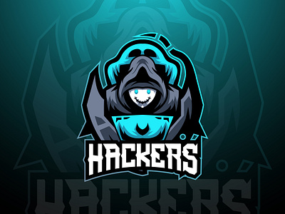 Modelo de logotipo para jogos hacker mascot para esports streamer facebook