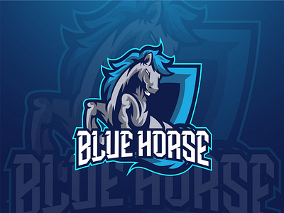 Blue Horse Esport Mascot Logo Template blue horse blue horse mascot logo esport esport logo esport mascot game game face game logo game logo design game mascot horse esport horse logo horse mascot logo logo design mascot