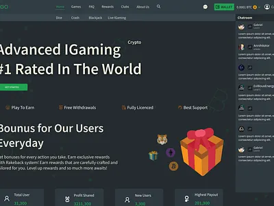 UX Interface Casino IGaming- Slots casino crypto igaming ui web3