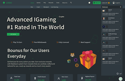 UX Interface Casino IGaming- Slots casino crypto igaming ui web3