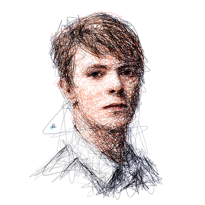 David Bowie ⚡ design digital painting illustration portrait portrait art scribble scribble art scribbles