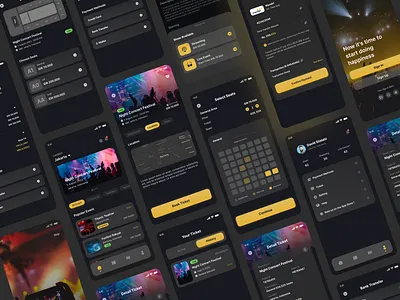 Mobile App UI Design: Ticket Event & Streaming app ui dark app design event figma layouting mobile app design streaming ticket ticket app ticketing ui ux ui design web design