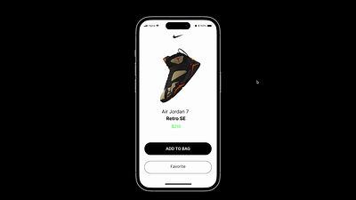 Bouncy Nike animation motion graphics ui