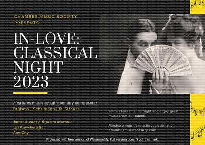 Flyer for chamber music society concert design flyer graphic design music music concert flyer