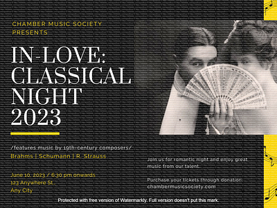 Flyer for chamber music society concert design flyer graphic design music music concert flyer