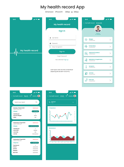 My health record App Design