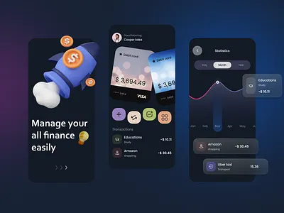 Finance Management Mobile App app app design card clean coin design finance app financial fintech app ios minimal minimalist mobile app money money transfer nooktiva nooktiva mobile app ui ui design uiux