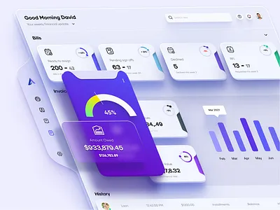 Financial Dashboard Reports creative design minimal design ui ux