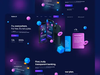 Fintech Banking Landing Page creative design design art designer dribbble glassmorphism ui ux web design website