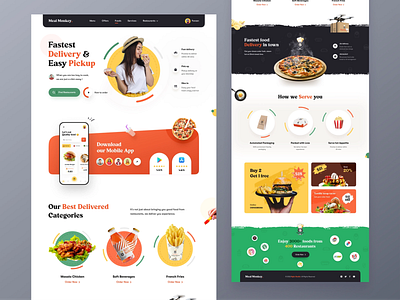 Food Delivery Website creative design offers ui ux