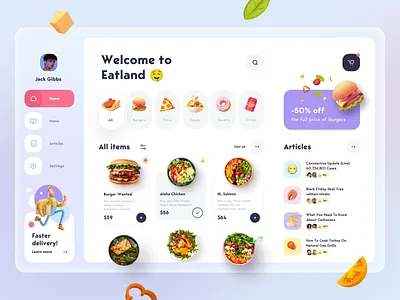 Food Delivery Service colorful ui creative design ui ux