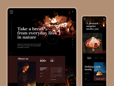 Forest Camping Website creative design european style ui ux