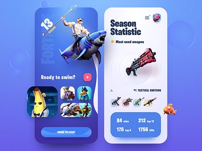 Fortnite Season 13 Mobile App Design creative design design art designer dribbble game design. ui ux web design website