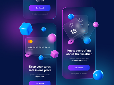 Fintech Banking Mobile App 3d design creative design ui ux