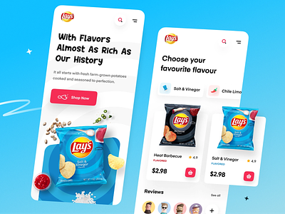 Lay's Chips Mobile App creative customer reviews design ui ux