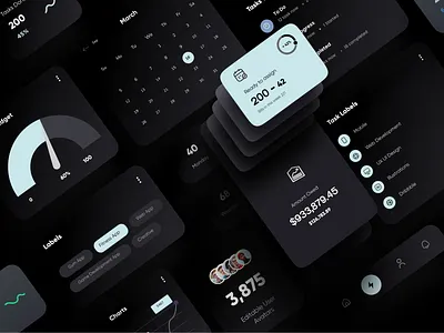 UI Components - Dark Theme creative design ui ux versatile