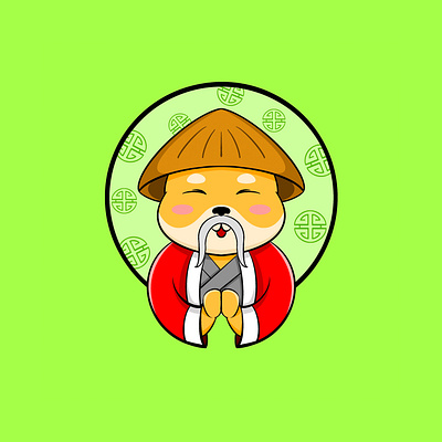 "Chinese Man" chinese chineselogo chineseman dog doglogo dogmascot funnydog green greenlogo japanese japaneselogo logo mascot mascotlogo mustache samurai samuraidog shiba