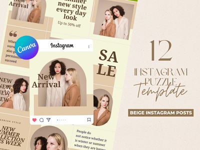 Beige Instagram Puzzle app branding design graphic design illustration logo typography ui ux vector