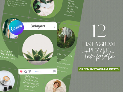 Green Instagram Puzzle app branding design graphic design illustration logo typography ui ux vector
