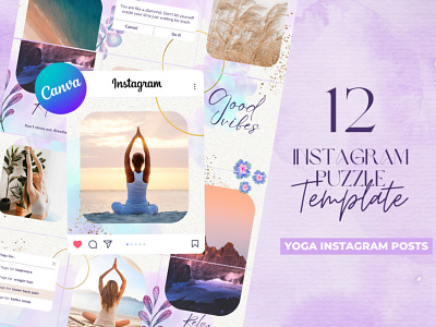Yoga Instagram Puzzle app branding design graphic design illustration logo typography ui ux vector